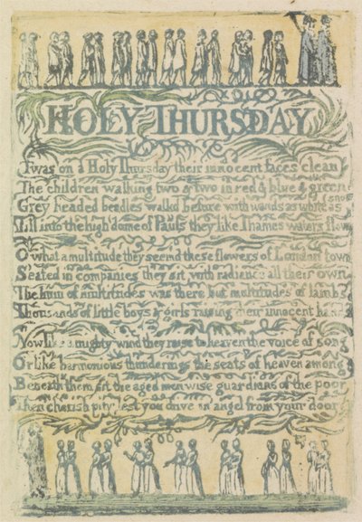 Jueves Santo, placa 24 de Canciones de Inocencia, 1789 de William Blake